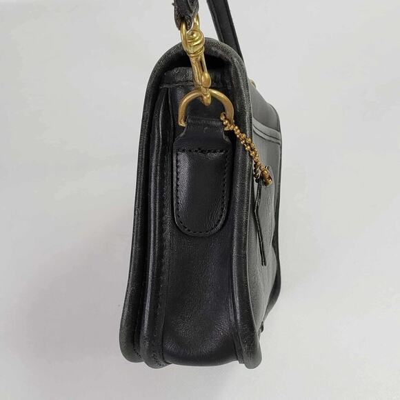 Coach Vintage 9755 Leather Penny Pocket Purse Crossbody Bag Black USA - Picture 12 of 16